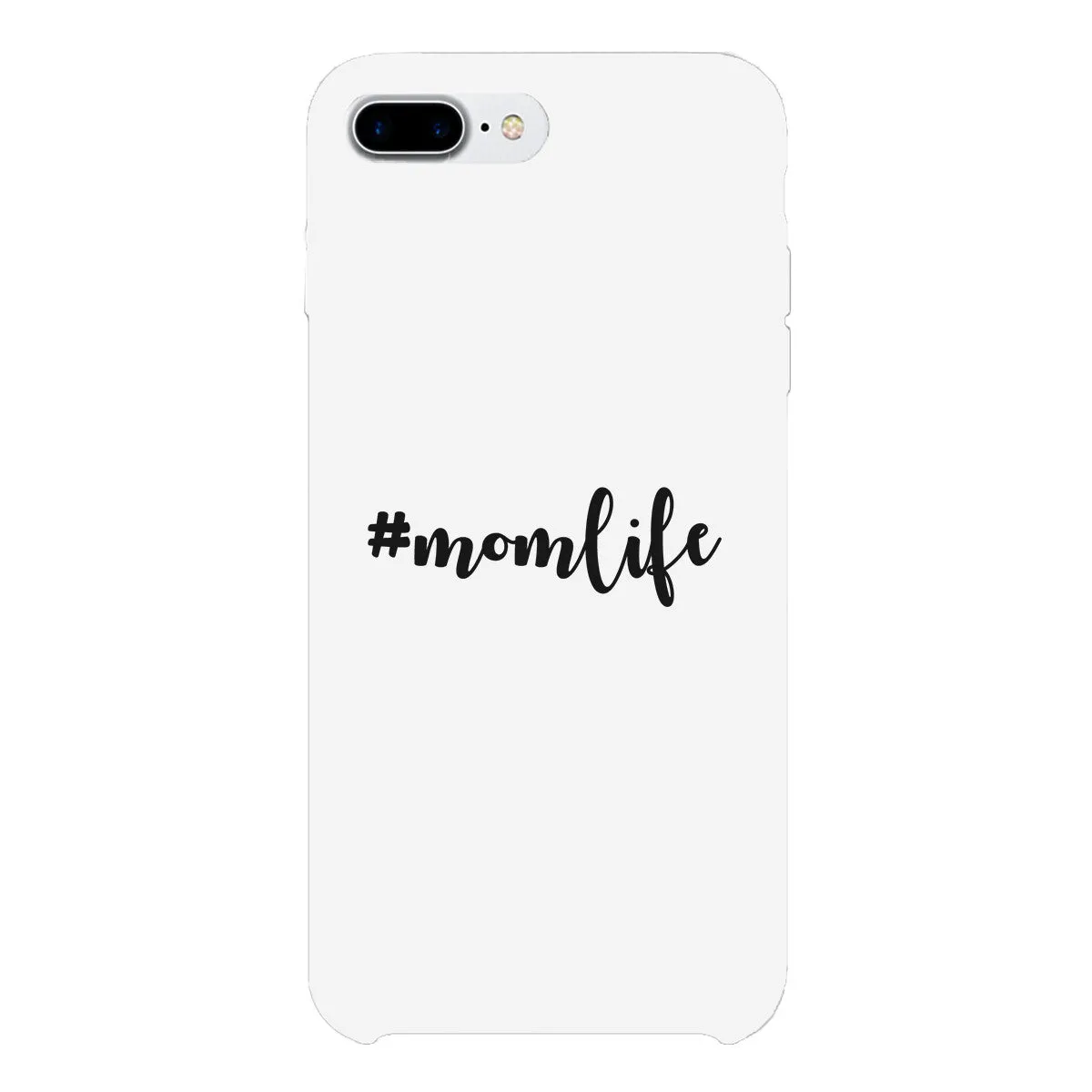 Momlife White Phone Case Trendy Design Ultra Slim Rubber Coat