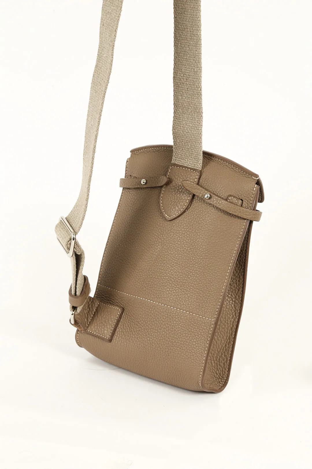 MONZA ITALIAN LEATHER CROSSBODY TAUPE