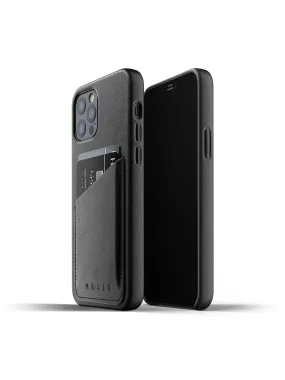 Mujjo Full Leather Wallet Case for iPhone 12 & 12 Pro Black