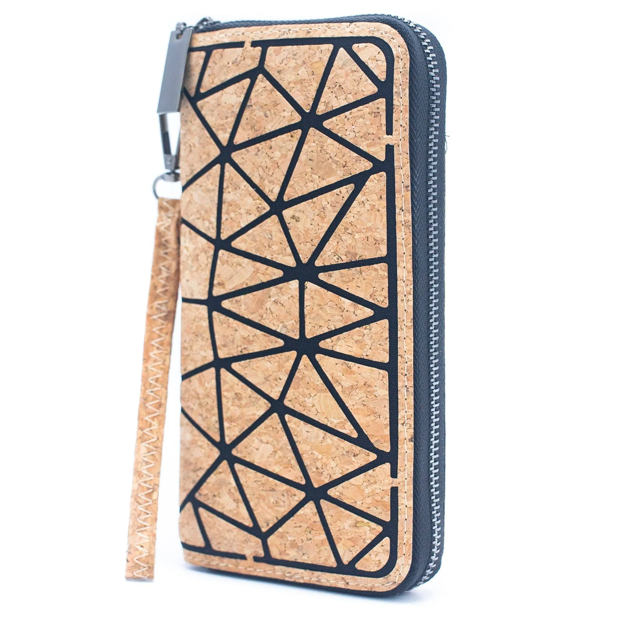 Multiple colour Geometric Cork Zipper Wallet BAG-2024