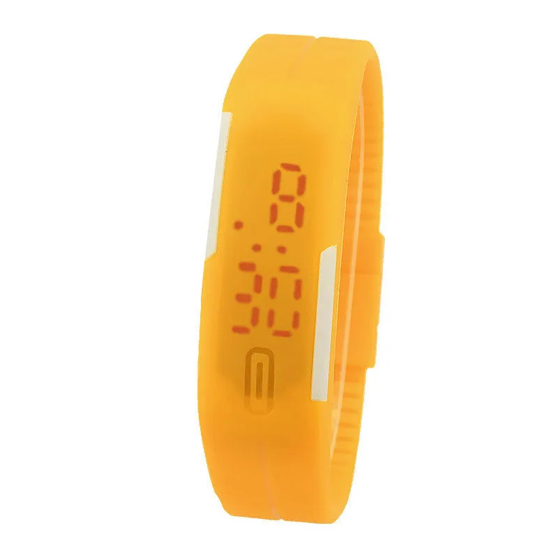 New Ultra Thin watches width 55 Sports Silicone Digital LED Sports Wrist Watch 7 colors