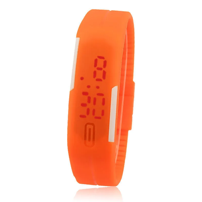 New Ultra Thin watches width 55 Sports Silicone Digital LED Sports Wrist Watch 7 colors