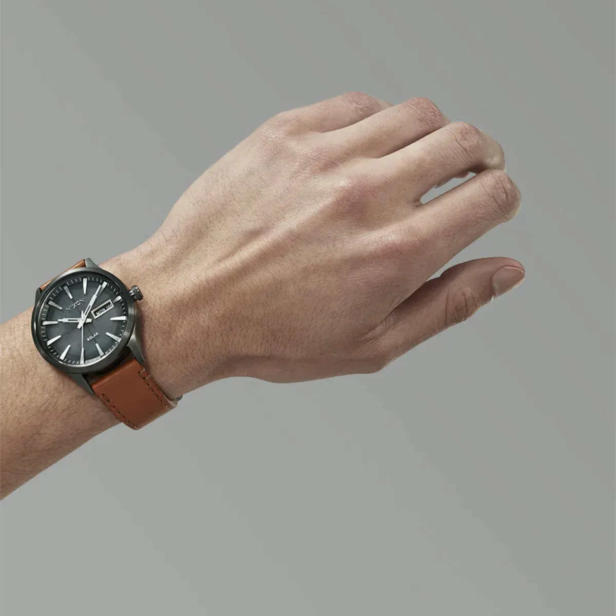 Nixon Sentry Solar Leather Watch