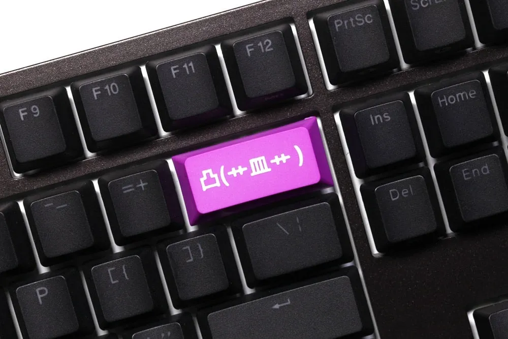 Novelty cherry profile dip dye pbt keycap laser etched emoj kaomoji backspace F-word