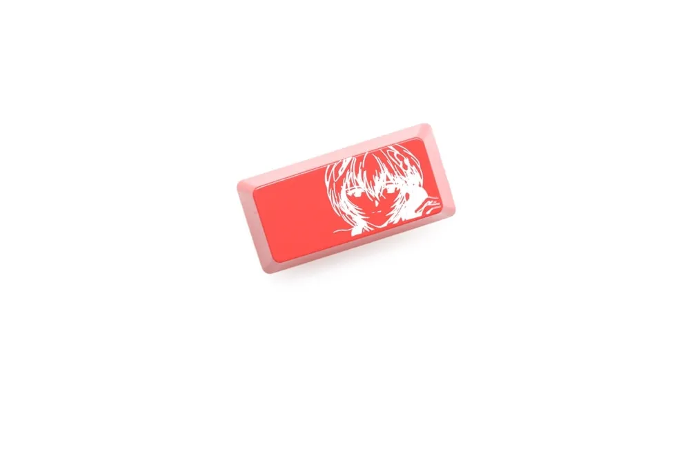 Novelty Shine Through Keycap ABS Etched EVA Asuka Ayanami Rei Ikari Shinji black red enter backspace