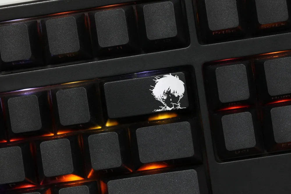 Novelty Shine Through Keycap ABS Etched EVA Asuka Ayanami Rei Ikari Shinji black red enter backspace