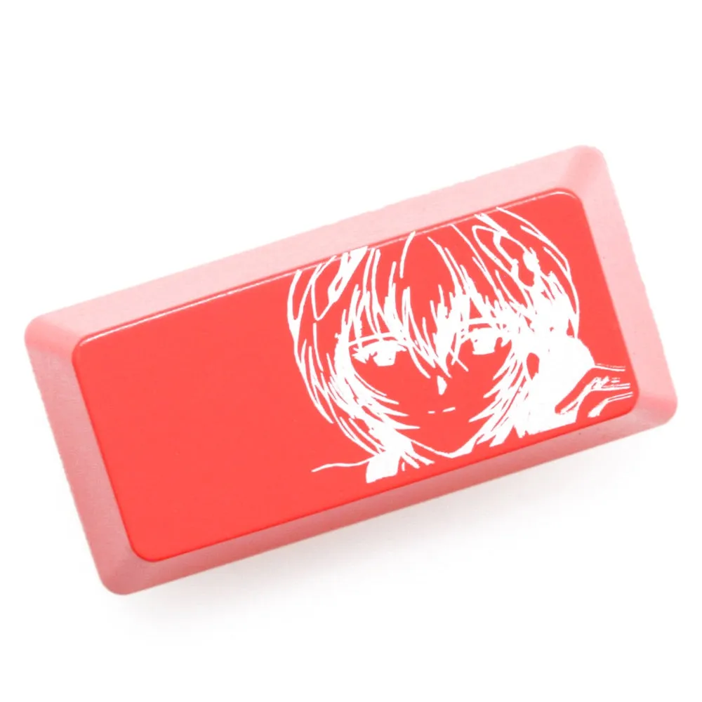 Novelty Shine Through Keycap ABS Etched EVA Asuka Ayanami Rei Ikari Shinji black red enter backspace