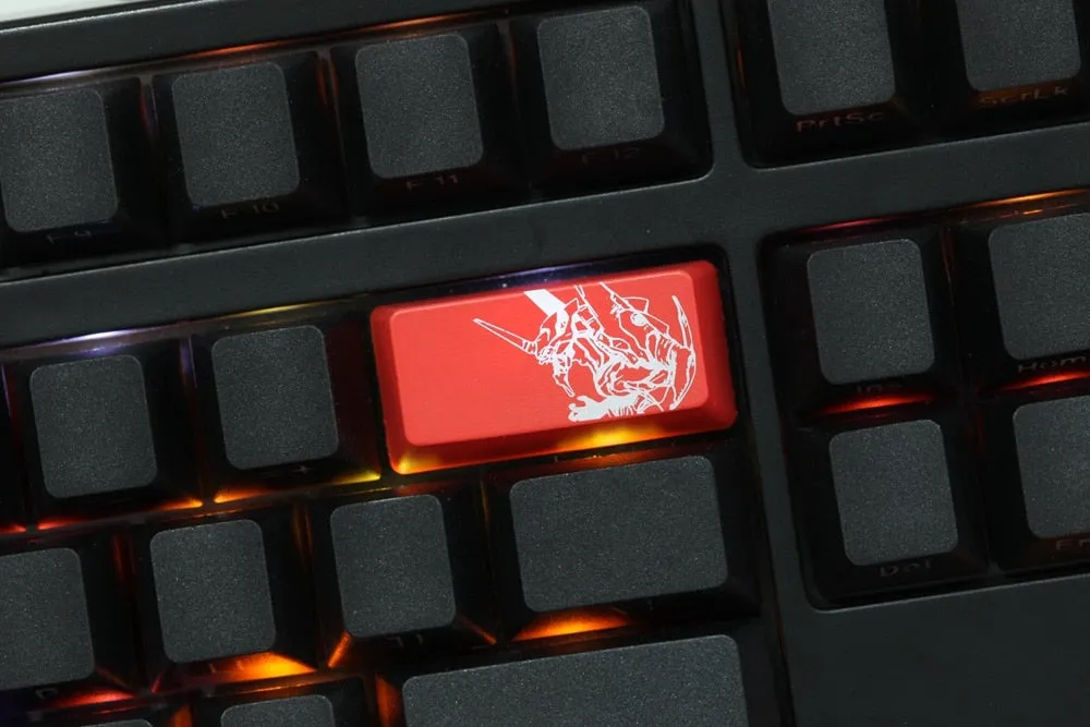 Novelty Shine Through Keycap ABS Etched EVA Asuka Ayanami Rei Ikari Shinji black red enter backspace