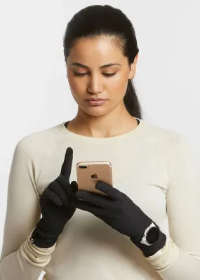 Oiselle | Lux Watch Window Gloves | Women's | Black