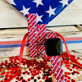 Patriotic Star Print Silicone Band For Fitbit Versa 1/2