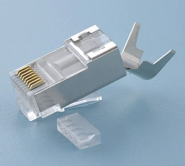 Platinum Tools 106192C RJ45 CAT6A 10 Gig Shielded Connector, w/Liner, Solid 3-Prong. 50/Clamshell.