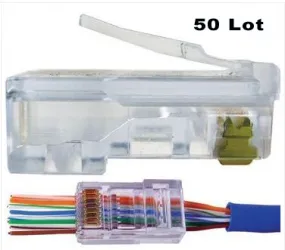 PLATINUM TOOLS EZ-RJ45 MODULAR CAT5E  CONNECTORS  (50 LOT PACK)