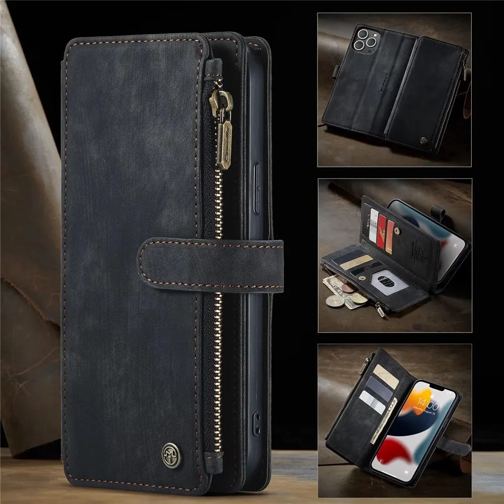 Premium Vegan Leather Wallet Case for iPhone