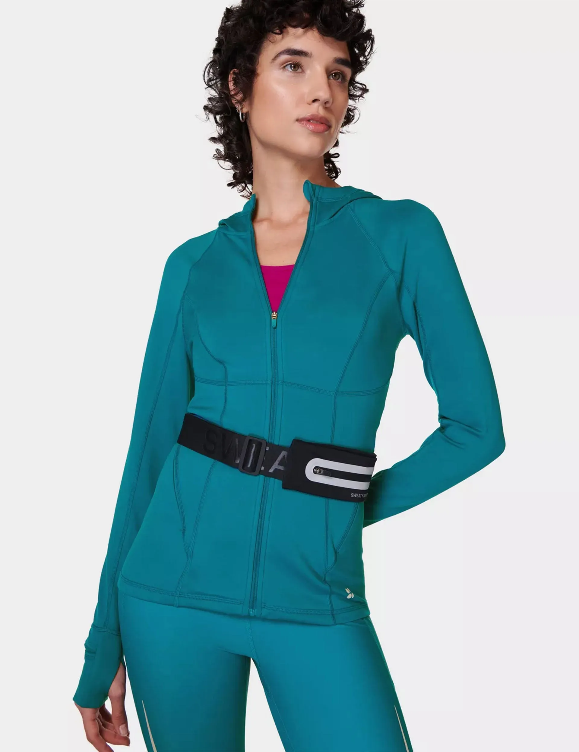 Pro Run Zip Up - Reef Teal Blue