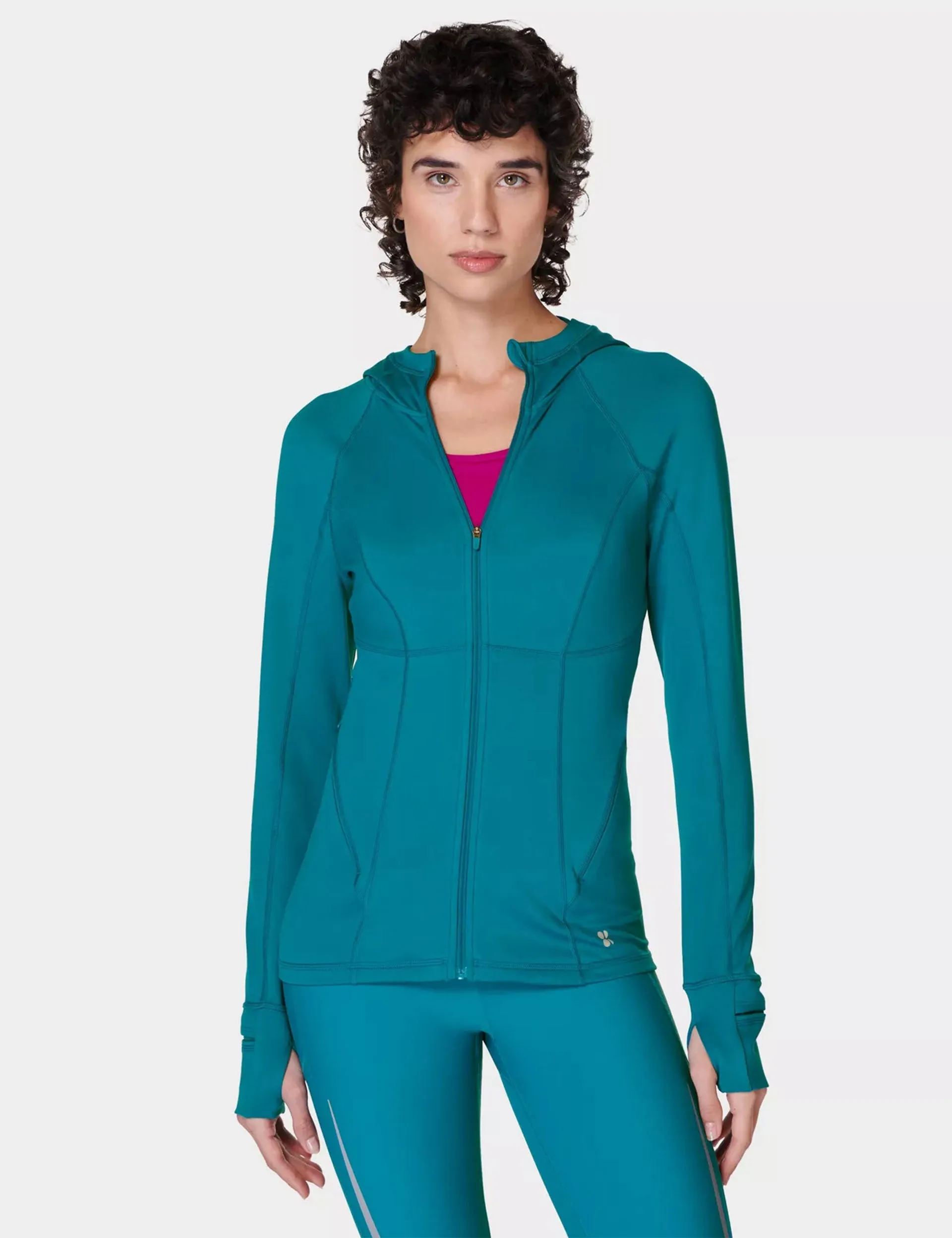 Pro Run Zip Up - Reef Teal Blue