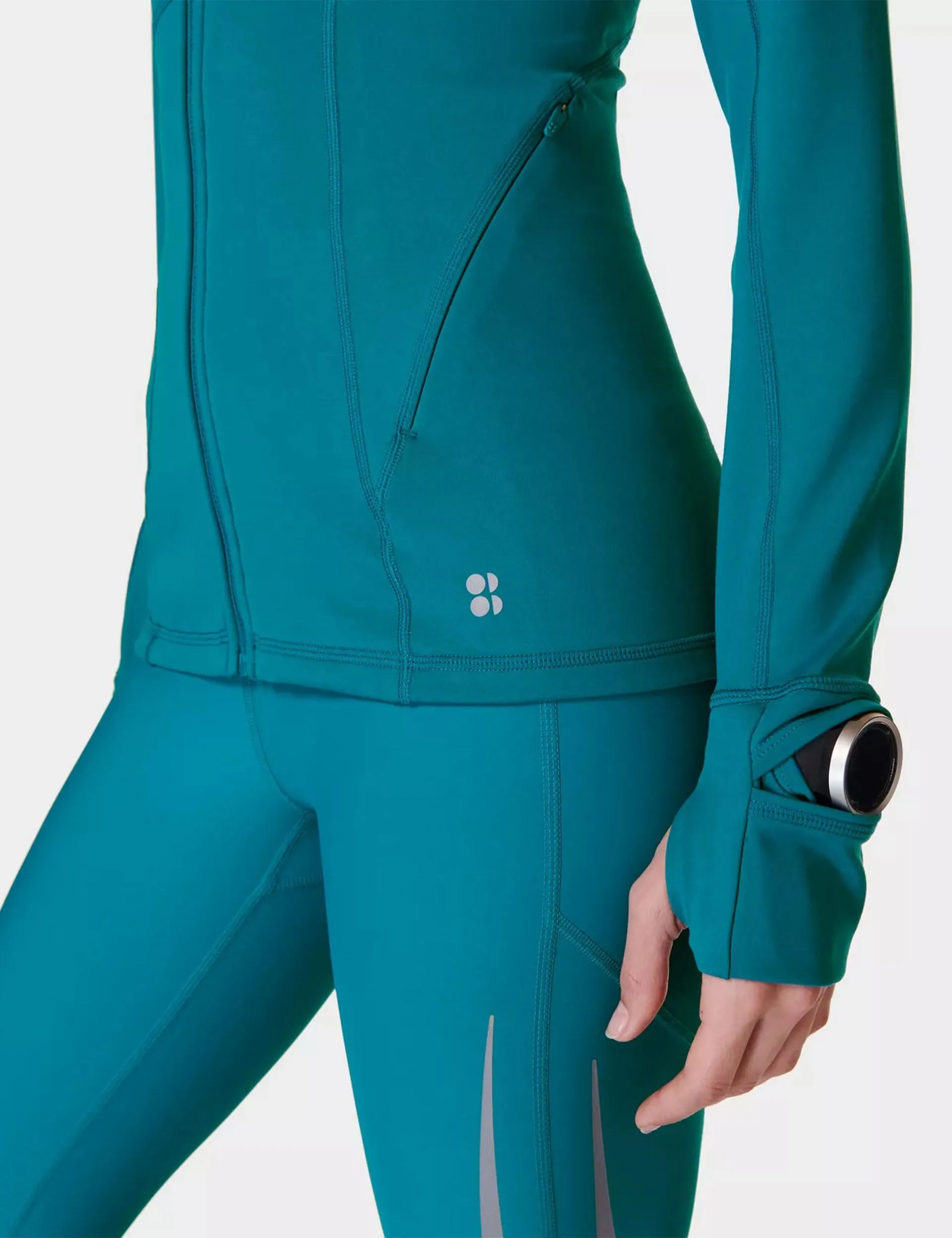 Pro Run Zip Up - Reef Teal Blue