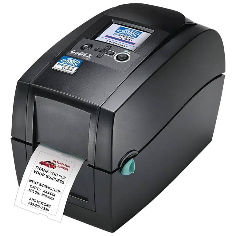 ProMinder Now Industrial Label Godex Printer with Automatic Date and Mileage Calculation, USB Keyboard Compatibility, Ribbon Included - 7" H × 9-3/4" L × 5-1/4" W