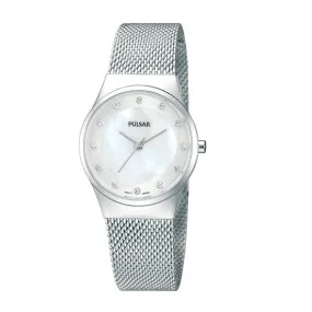 Pulsar White Round Dial Stainless Steel Watch. PH8053