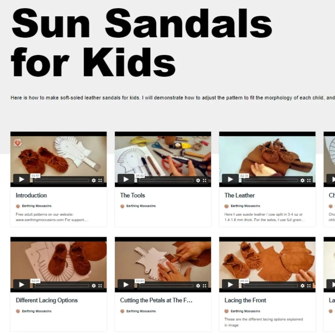 "Sun Sandals for Kids" VIDEO   PDF Tutorial with Printable Patterns