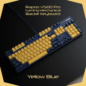 RAPOO V500 PRO MECHANICAL GAMING KEYBOARD YELLOW-BLUE