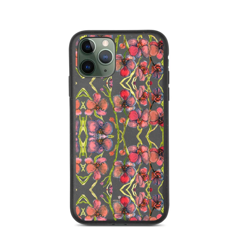 Red Orchids Biodegradable Phone Case, Orchid Best Floral Print iPhone Case-Printed in EU