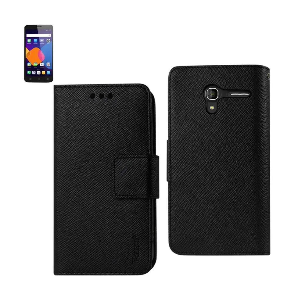 Reiko Wallet Case 3 In 1 For Alcatel Onetouch Pixi 3/ 4G (4.5Inch) Black