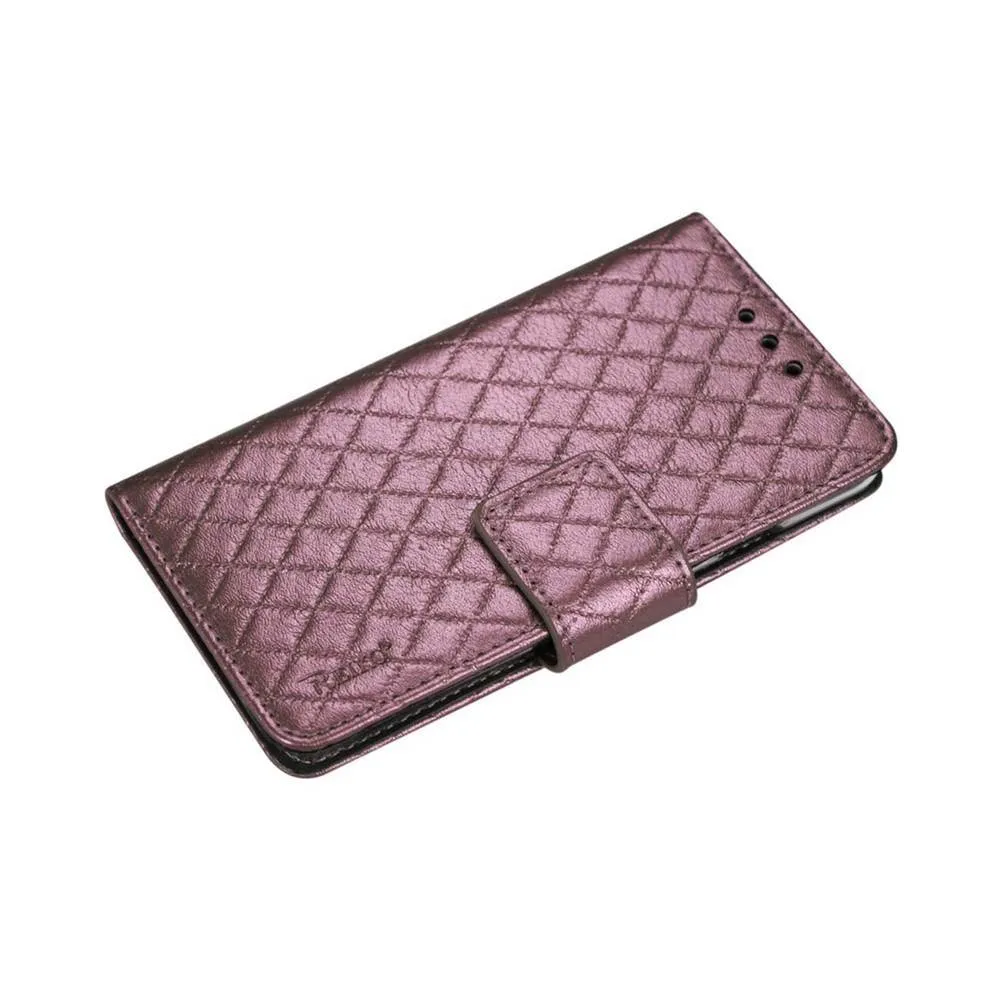 Reiko Wallet Case 3 In 1 For Samsung Galaxy Note 4 Rhombus Pattern Pink