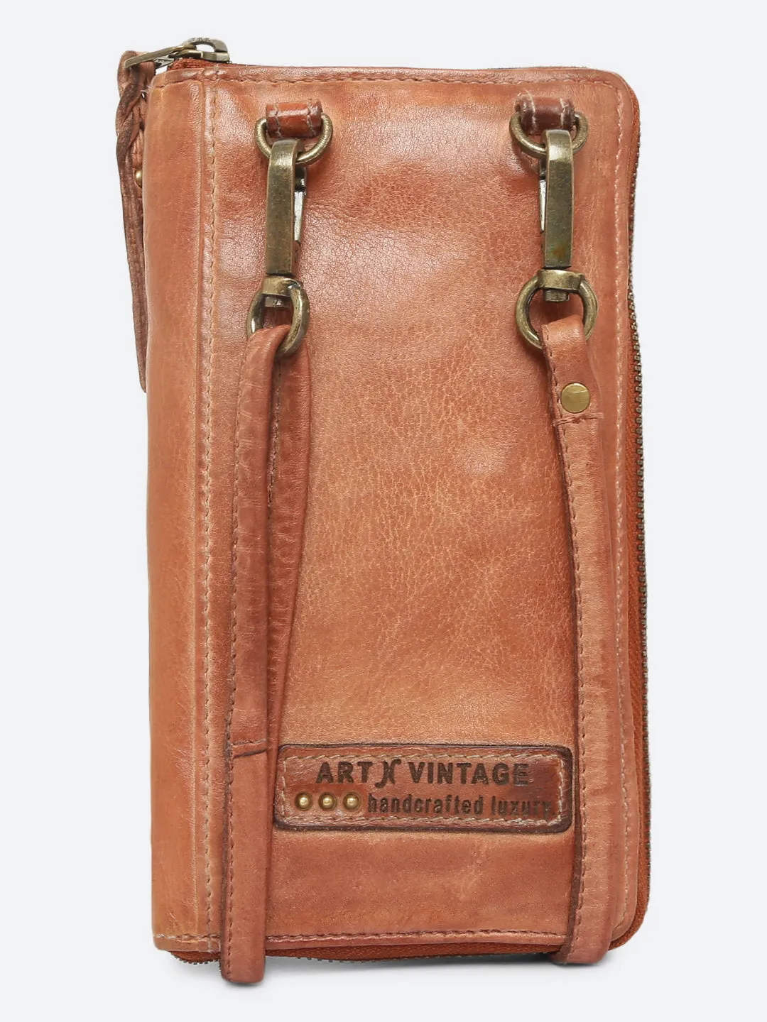 Ripple: Navy Leather Cross Body Phone Wallet