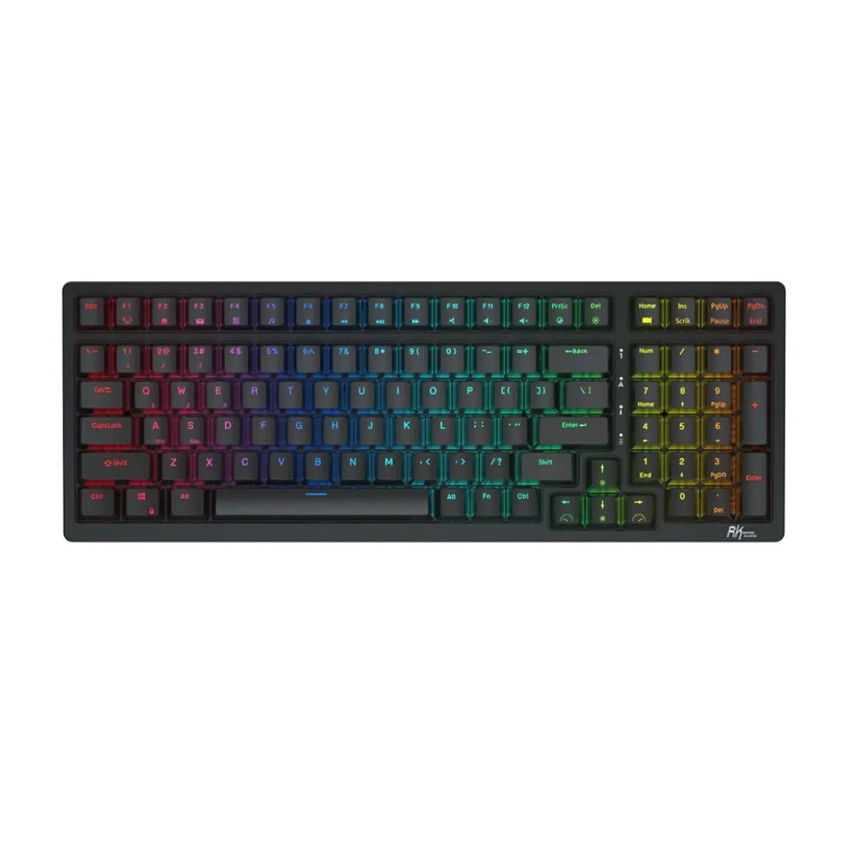 RK Royal Kludge RK98 Tri-Mode RGB Hot Swappable Keyboard (Black with Blue Switch)