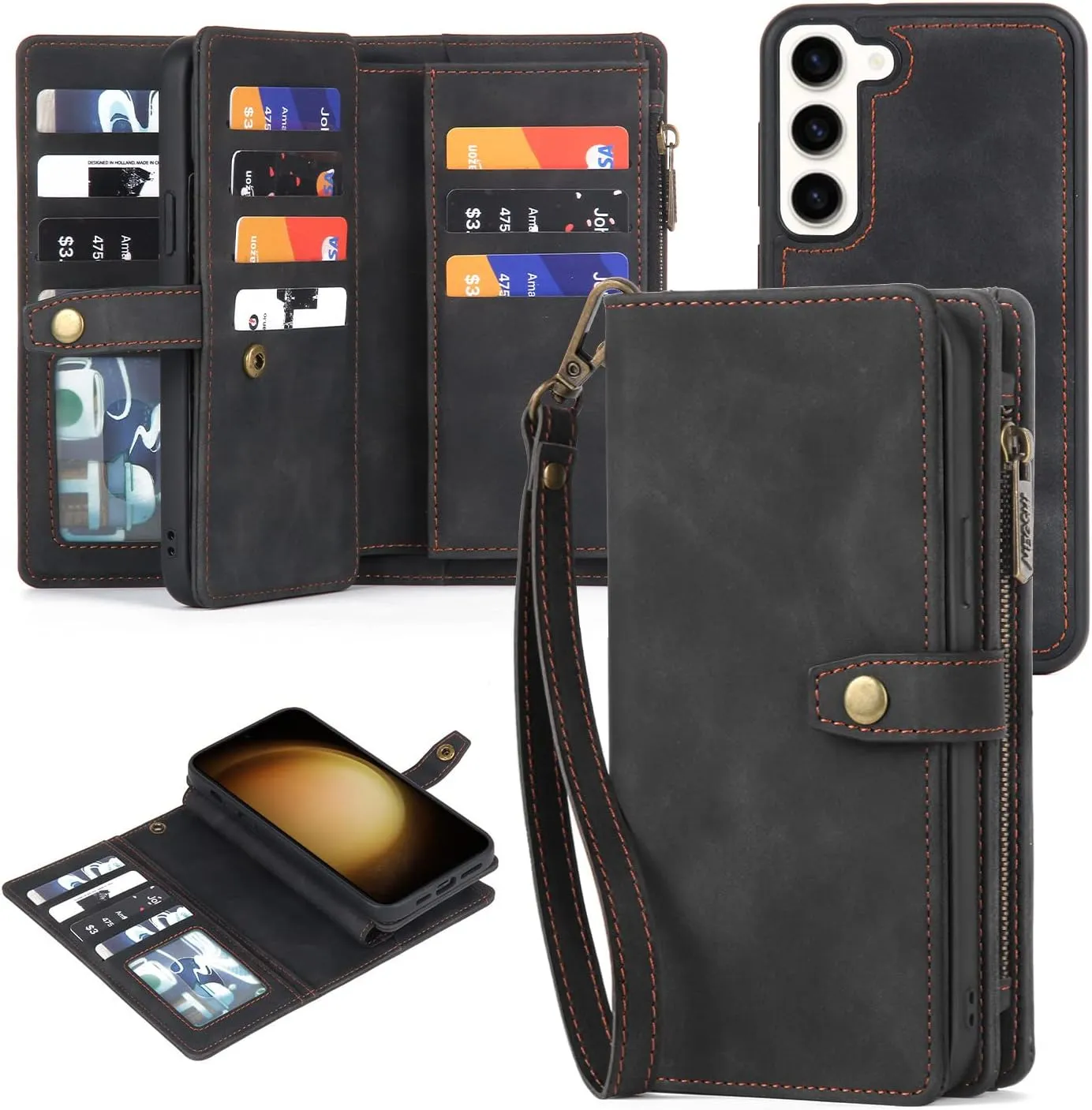 Samsung Galaxy S24 Plus Wallet Detachable Magnetic Protective Phone Case