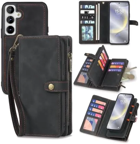 Samsung Galaxy S24 Plus Wallet Detachable Magnetic Protective Phone Case