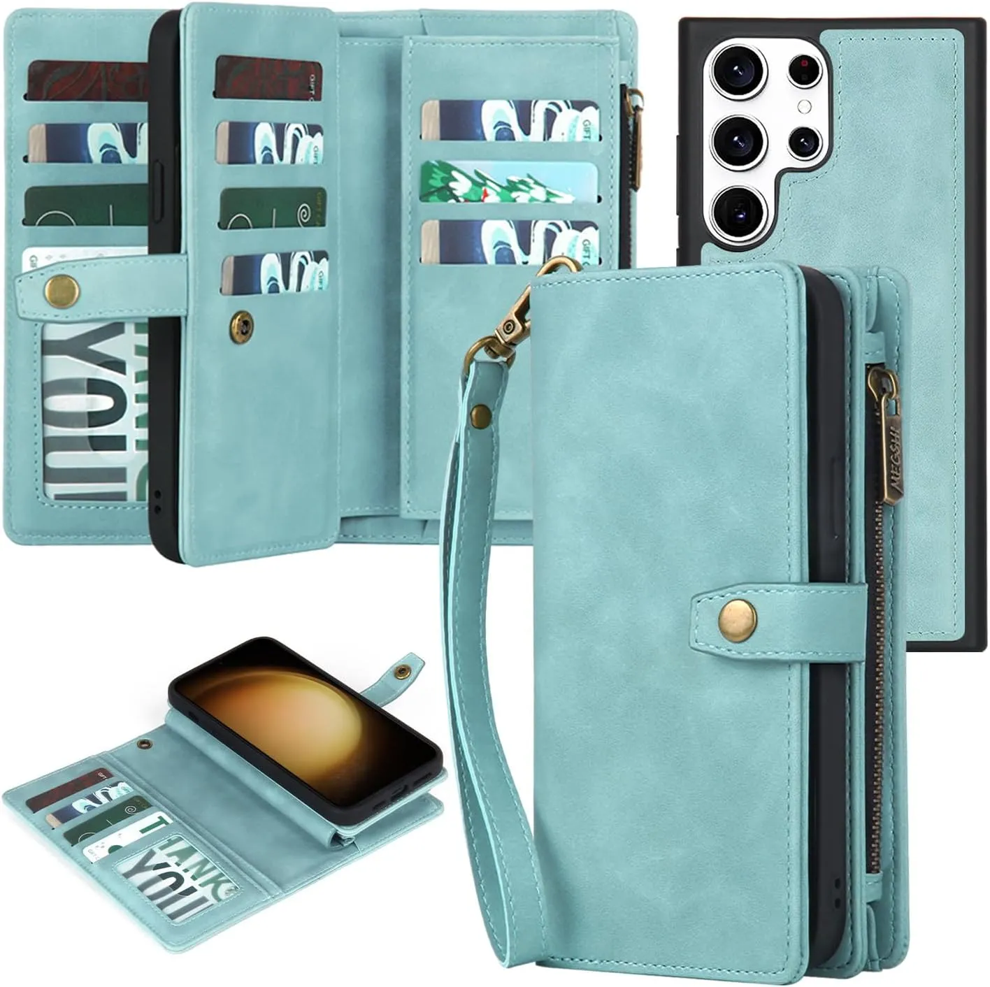 Samsung Galaxy S24 Plus Wallet Detachable Magnetic Protective Phone Case