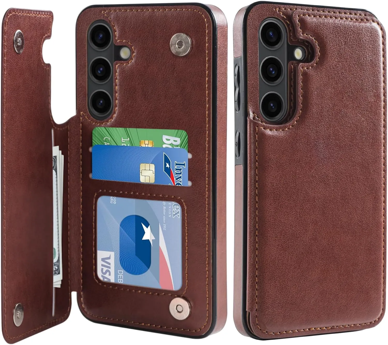 Samsung Galaxy S24 Ultra Wallet Flip Folio Leather Cover Protective Phone Case