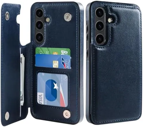 Samsung Galaxy S24 Ultra Wallet Flip Folio Leather Cover Protective Phone Case