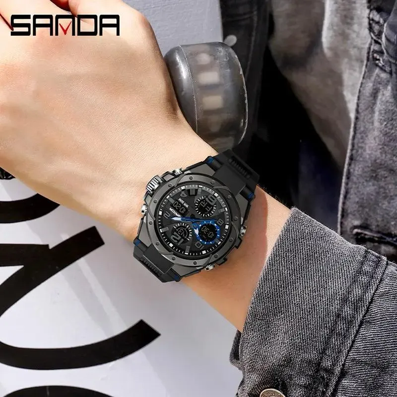 Sanda Silicone Bracelet Watch Men Women Digital Quartz Wristwatch ybb4-07