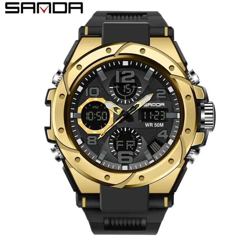 Sanda Silicone Bracelet Watch Men Women Digital Quartz Wristwatch ybb4-07