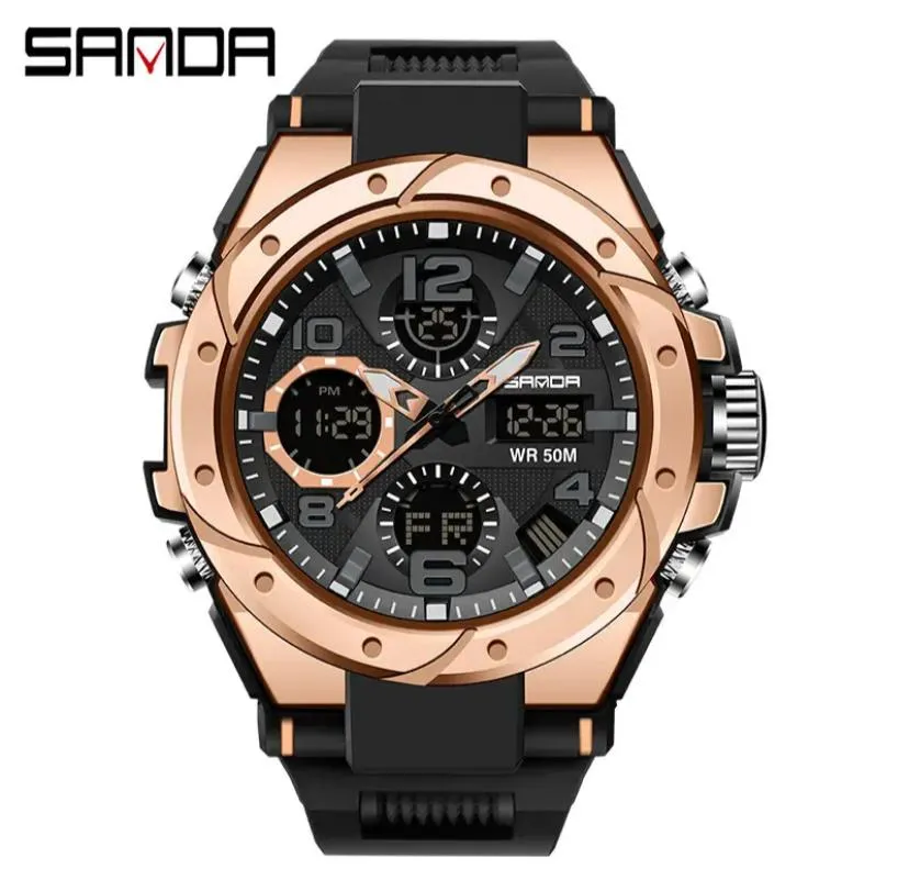 Sanda Silicone Bracelet Watch Men Women Digital Quartz Wristwatch ybb4-07