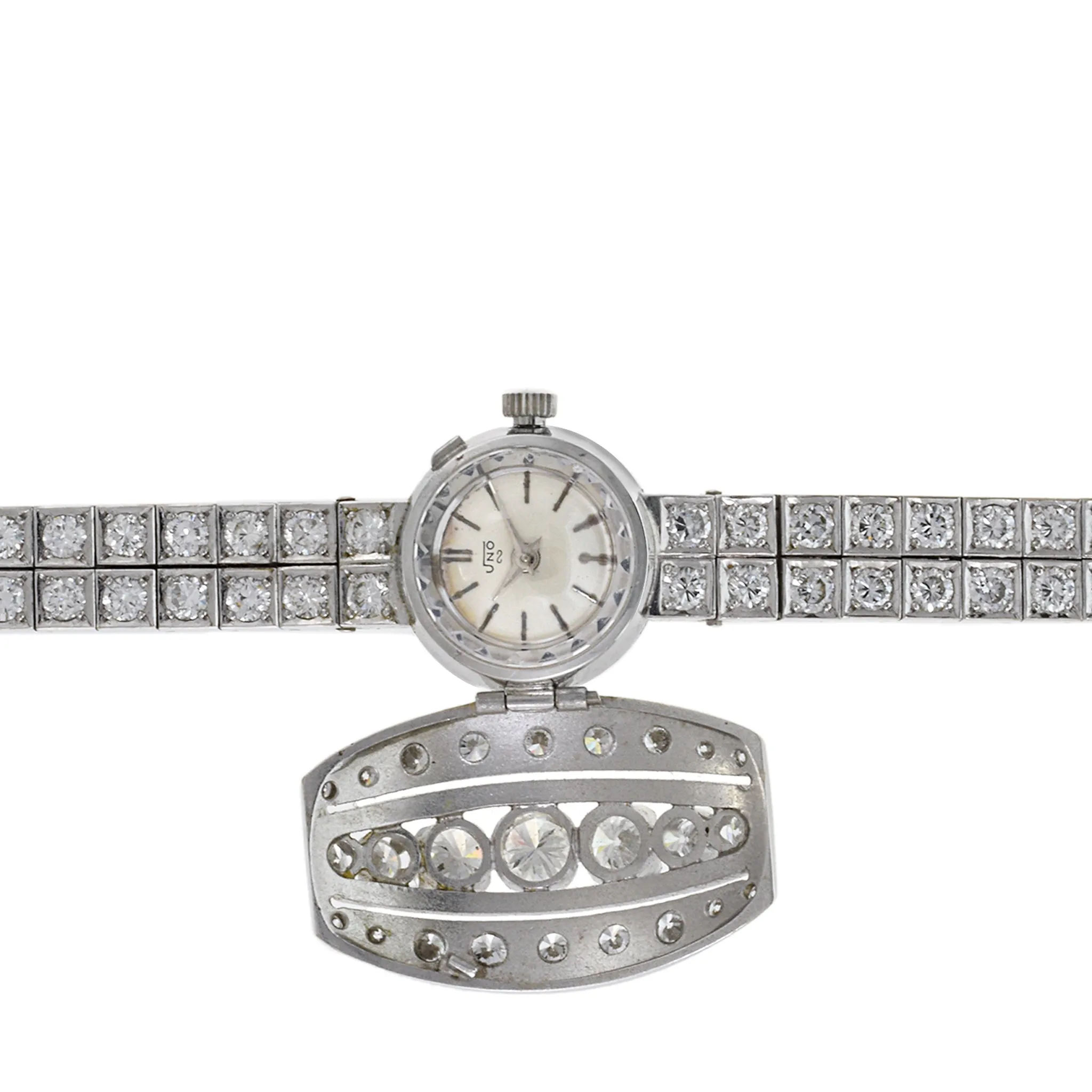 Sandoz Uno 18K White Gold and Diamond Cocktail Watch