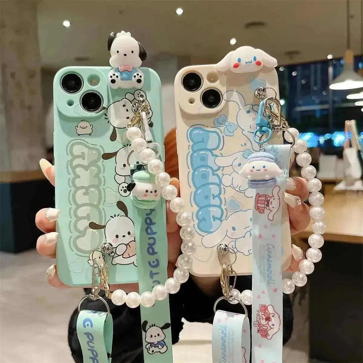 Sanrio Cinnamoroll Pochacco Beaded Case (For iPhones)