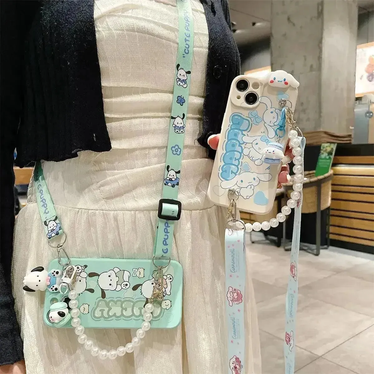 Sanrio Cinnamoroll Pochacco Beaded Case (For iPhones)