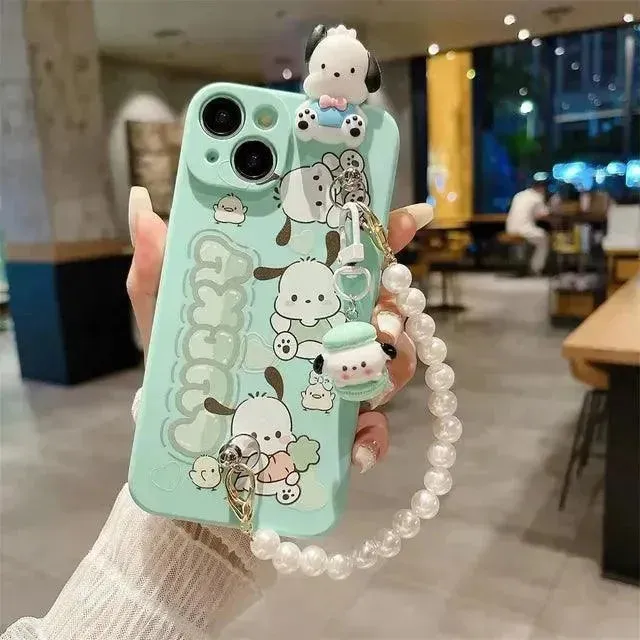 Sanrio Cinnamoroll Pochacco Beaded Case (For iPhones)