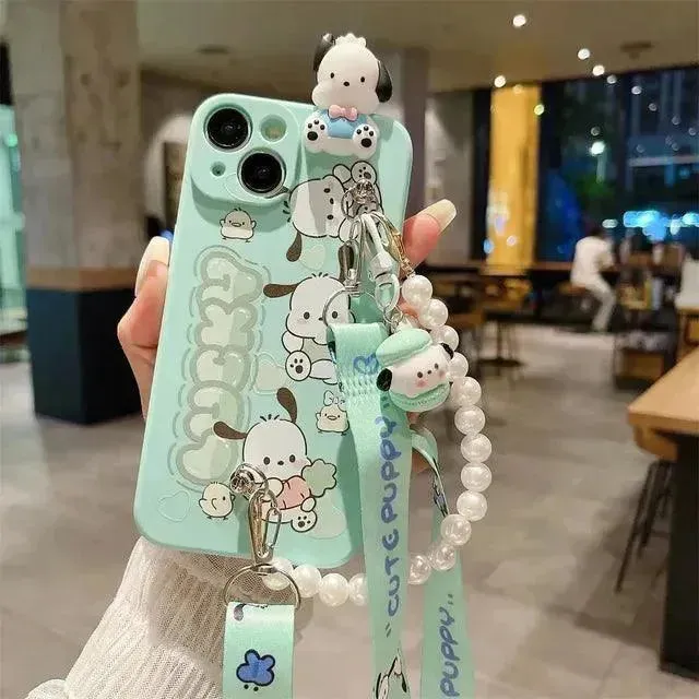 Sanrio Cinnamoroll Pochacco Beaded Case (For iPhones)