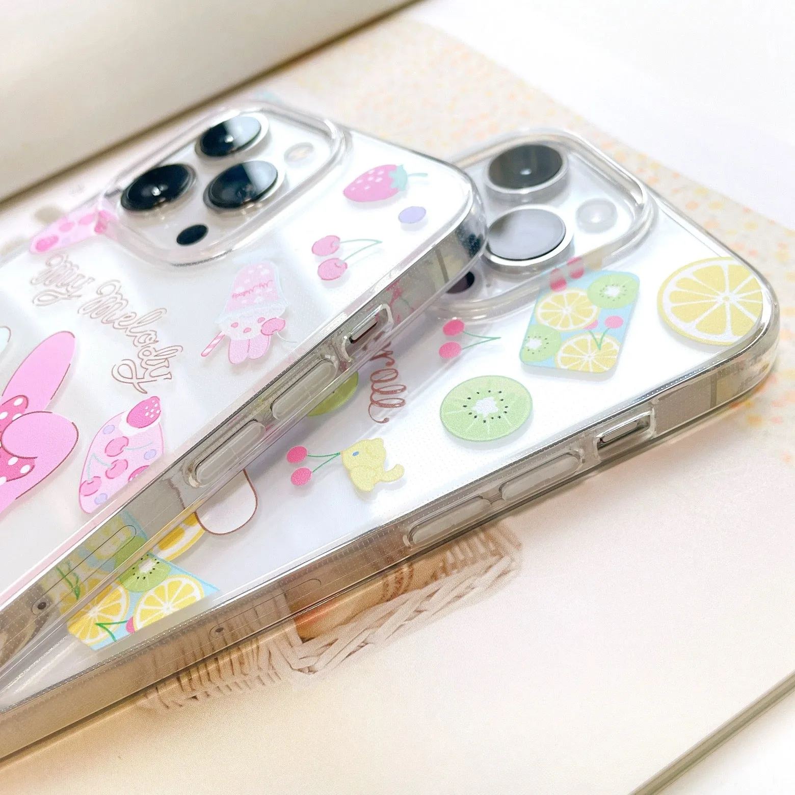 Sanrio Summer Fruit | My Melody Cinnamoroll Pompompurin -  Soft Case iPhone Case 11 12 13 14 15 Pro Promax Plus mini Se