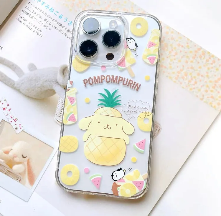 Sanrio Summer Fruit | My Melody Cinnamoroll Pompompurin -  Soft Case iPhone Case 11 12 13 14 15 Pro Promax Plus mini Se