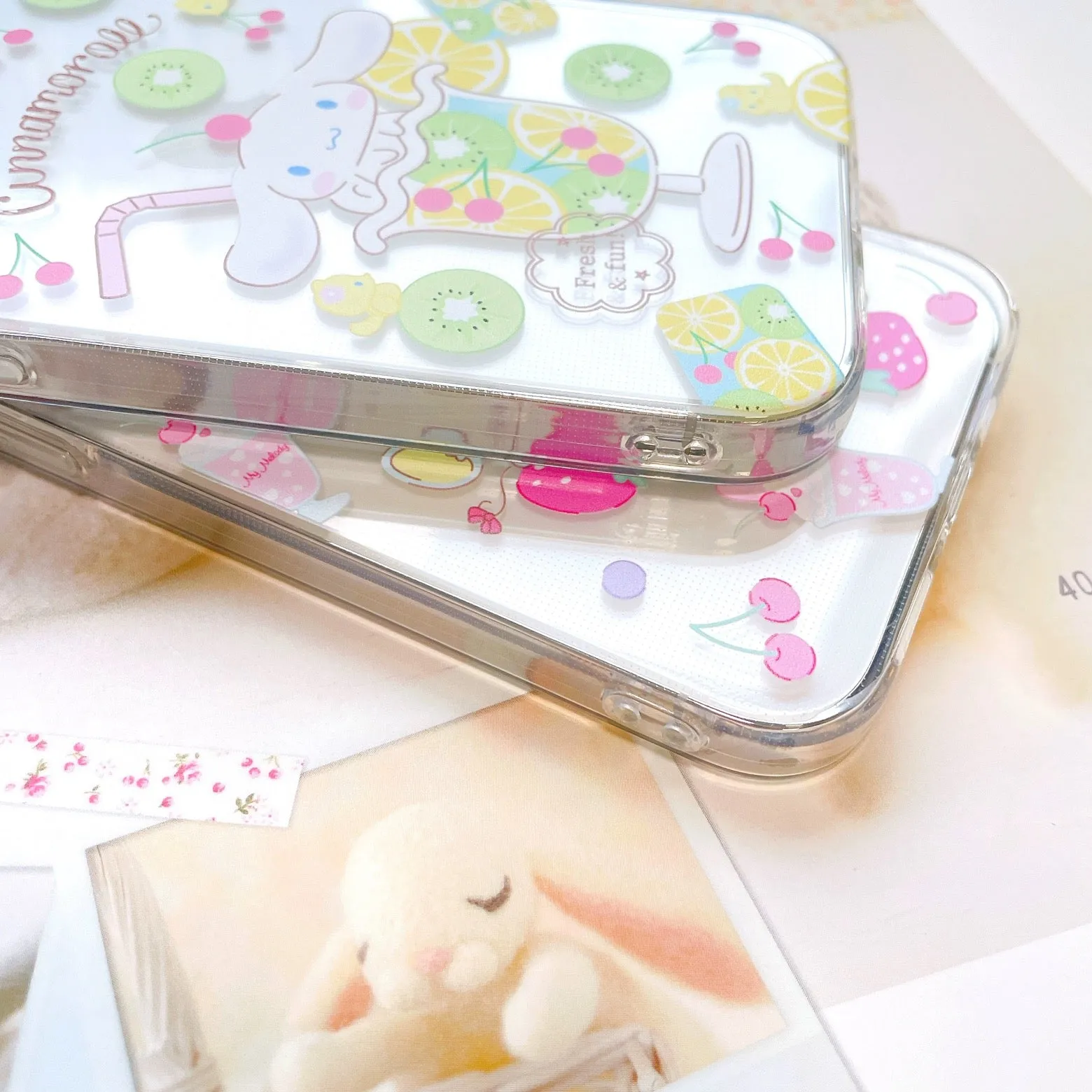 Sanrio Summer Fruit | My Melody Cinnamoroll Pompompurin -  Soft Case iPhone Case 11 12 13 14 15 Pro Promax Plus mini Se