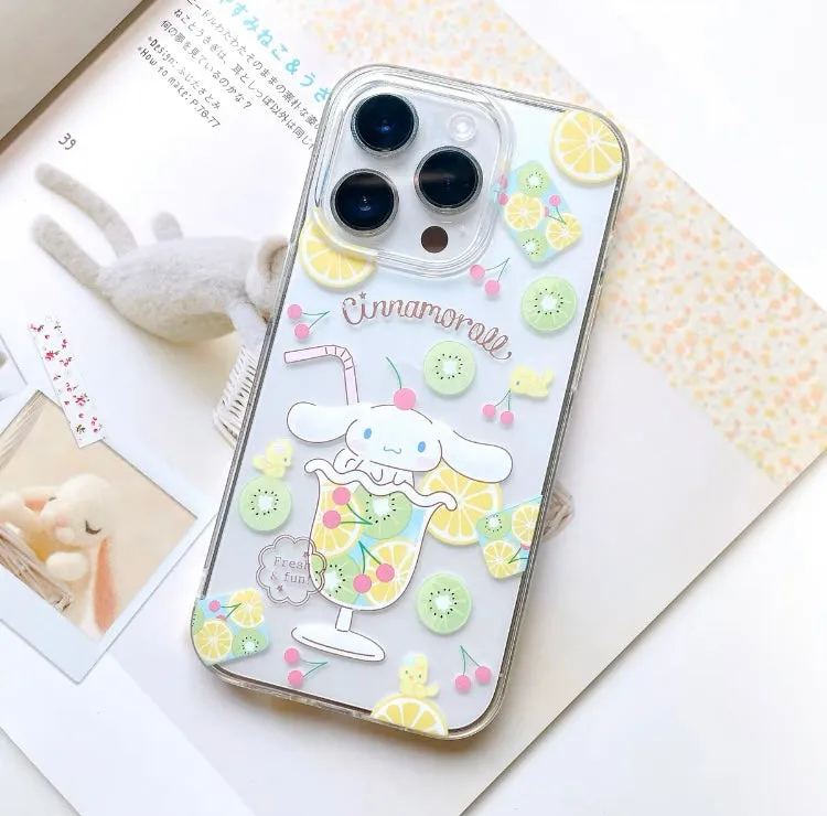 Sanrio Summer Fruit | My Melody Cinnamoroll Pompompurin -  Soft Case iPhone Case 11 12 13 14 15 Pro Promax Plus mini Se