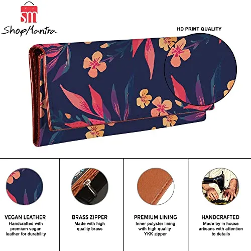 ShopMantra Wallet for Women's | Women's Wallet |Clutch |Vegan Leather | Holds Upto 6 Cards | 2 Notes and 1 Coin Compartment | Magnetic Closure | Multicolor