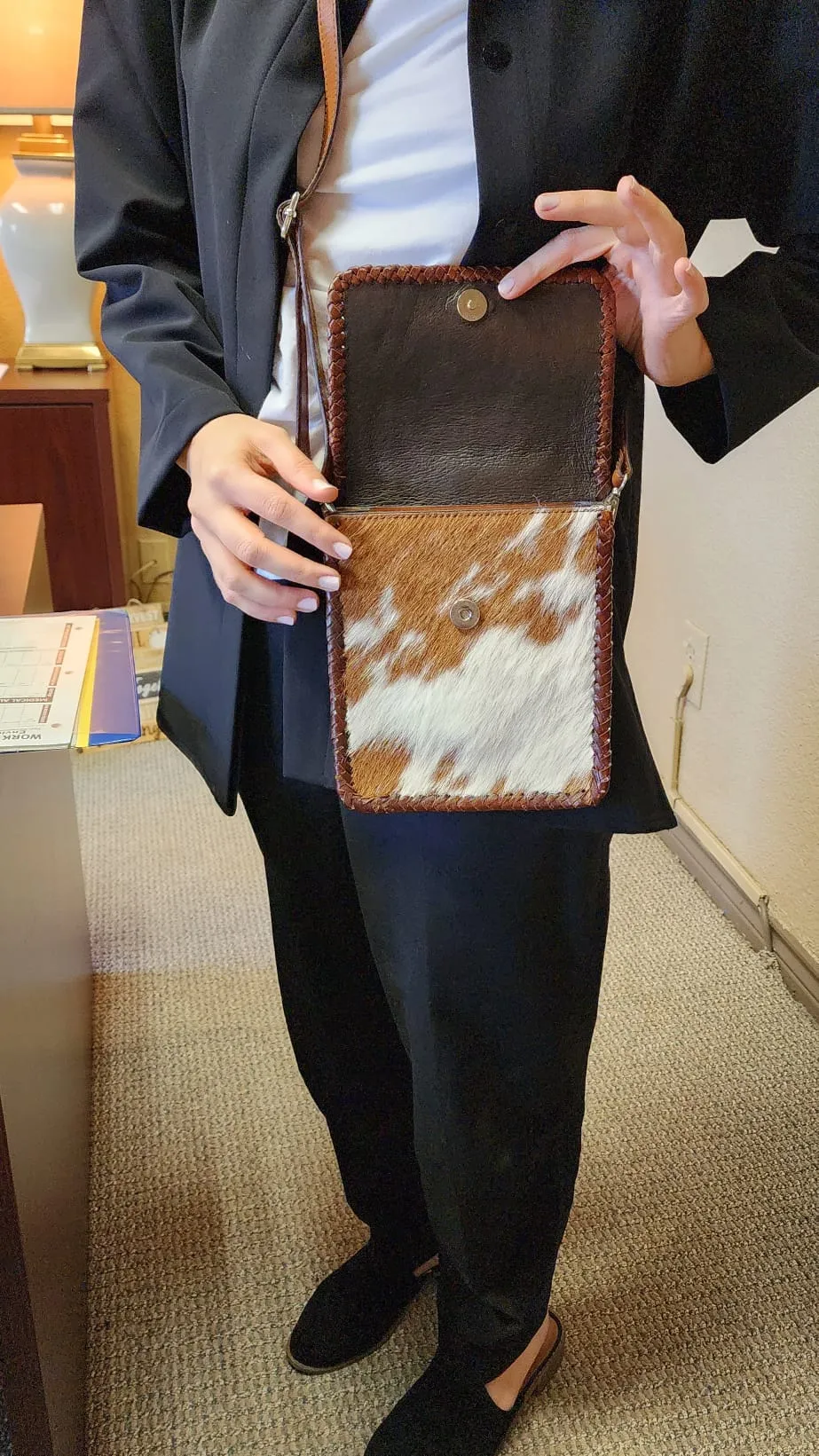 Sierra Cowhide Tooled Crossbody