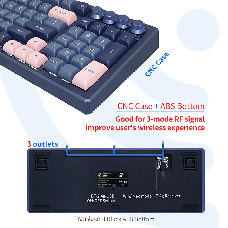 SKYLOONG GK980 with 4 Knobs 3-Mode Mechanical Keyboard