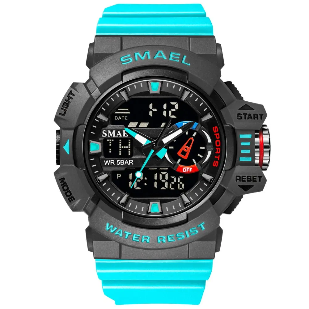 SMAEL Military Men's Sport Watch Waterproof Wristwatch Stopwatch Alarm LED Light Digital Watches